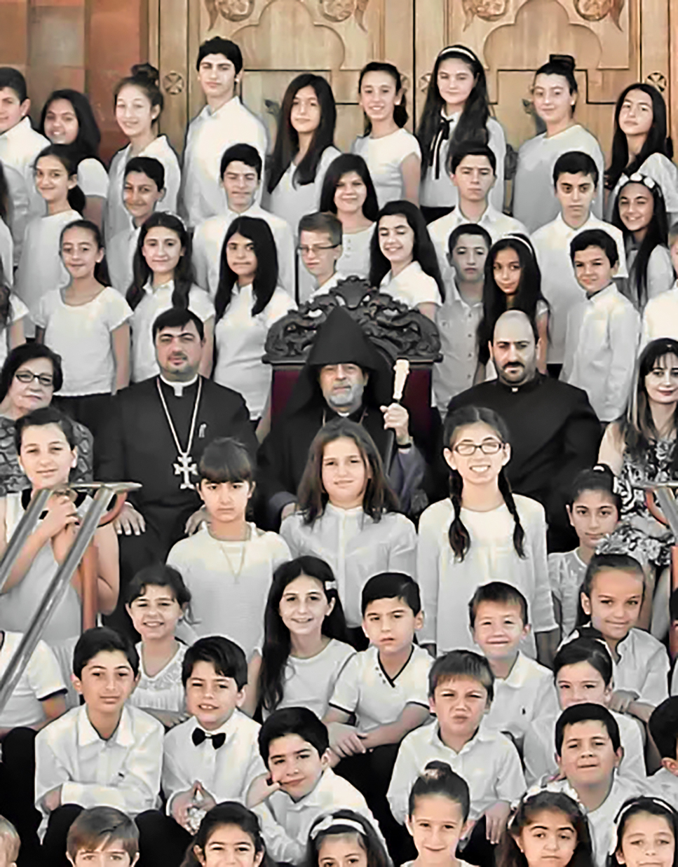 ABP Scholarship Fund - Archbishop Hovnan Derderian WIth Students