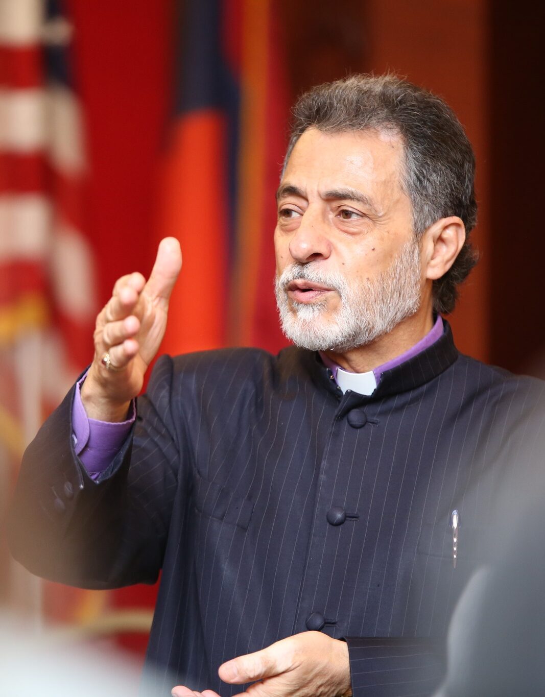 ARCHBISHOP hovnan derderian speaking at an event